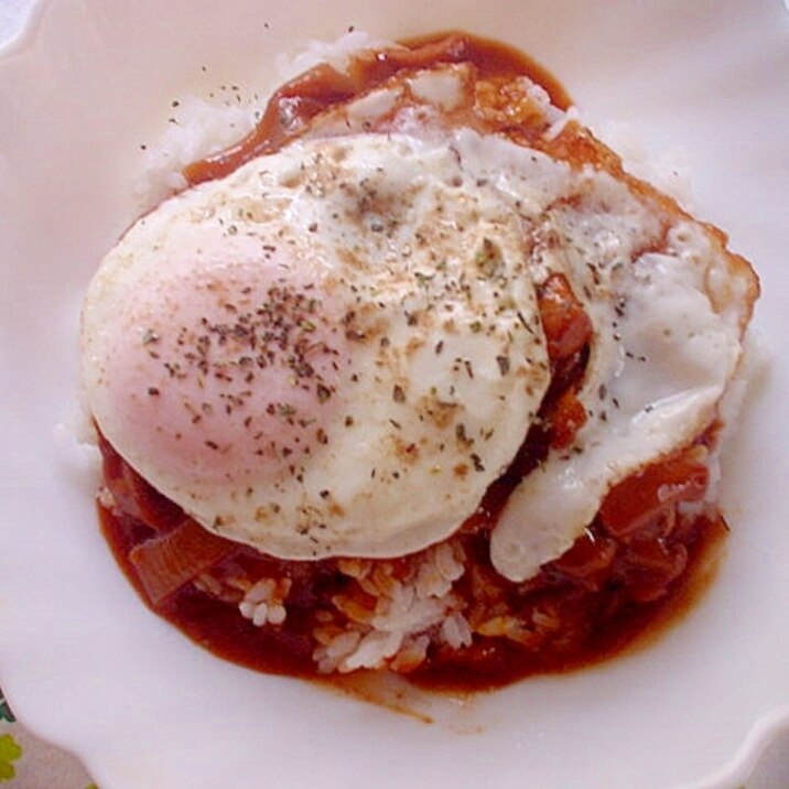 目玉焼きのせハッシュドビーフ～☆